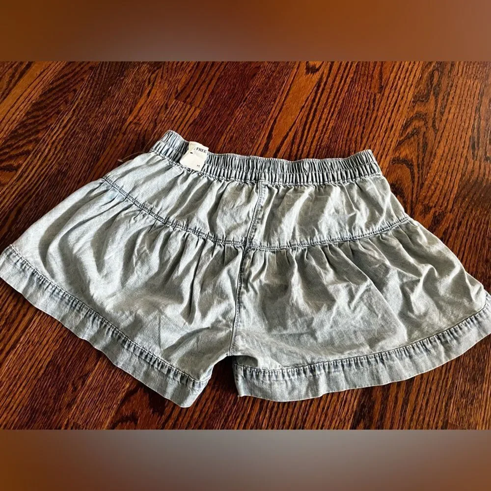 M Free People Jean Shorts We The Fleur Denim Light Blue
